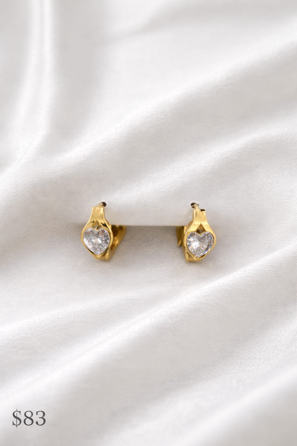 Huggies Acero Dorado Corazon Con Piedra