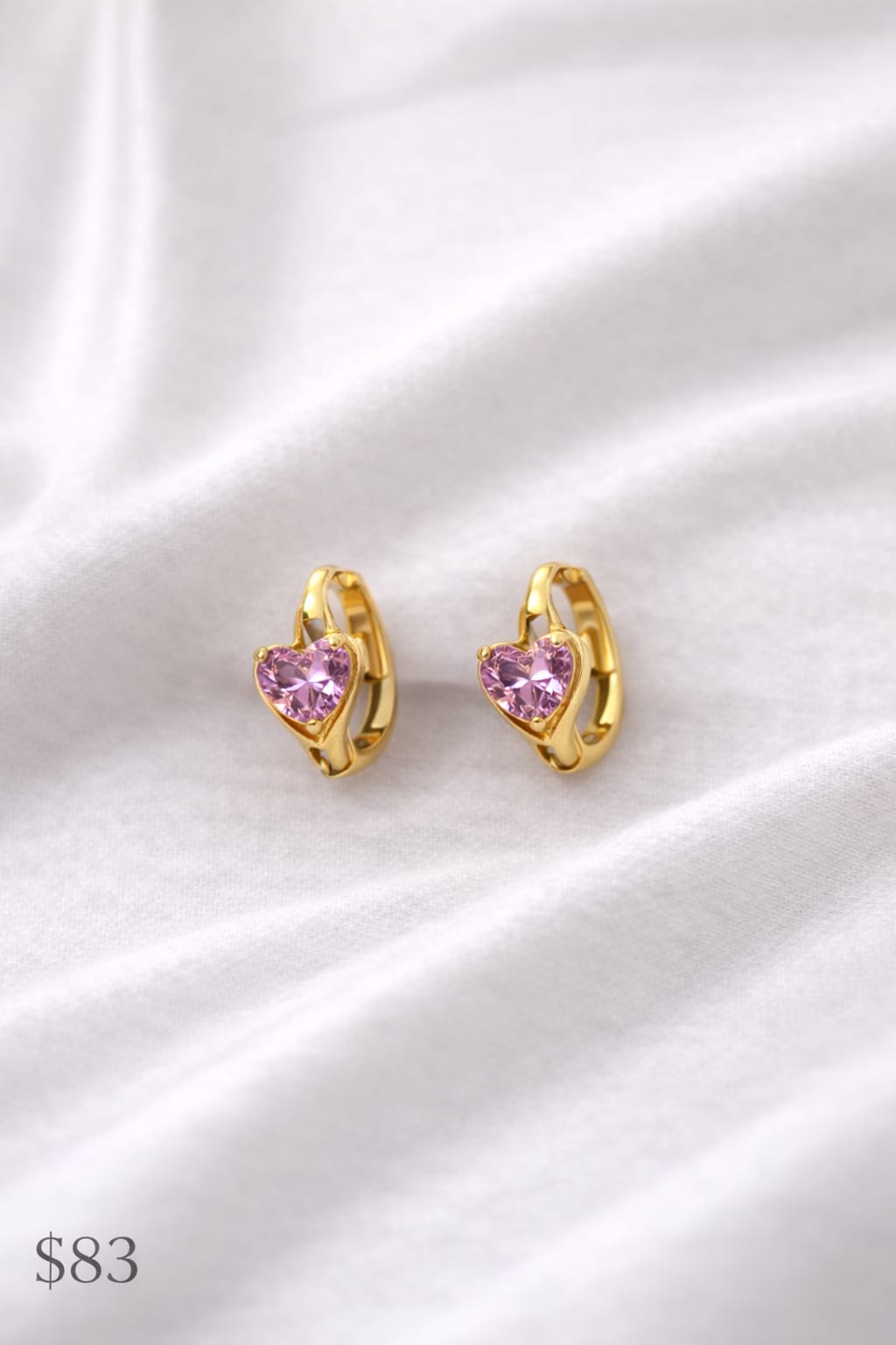 Huggies Acero Dorado Corazon Con Piedra