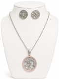 Juego de Acero  Corazones con Perla Coral
