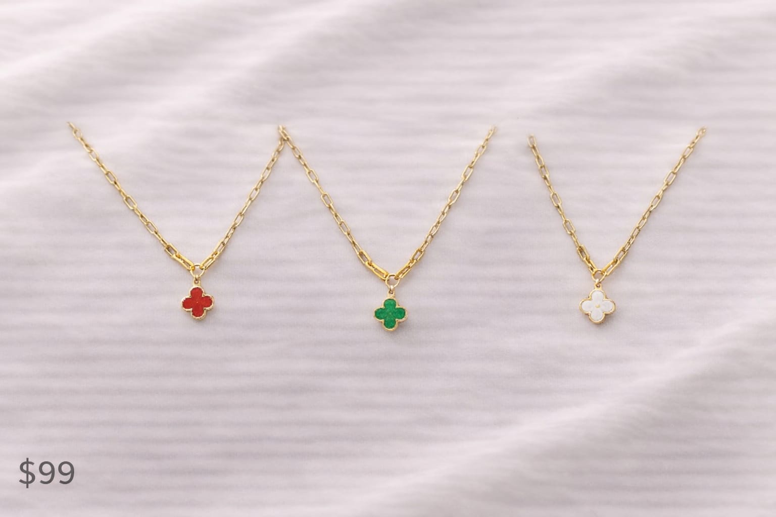 Cadena Acero Dorado Tipo Van Cleef