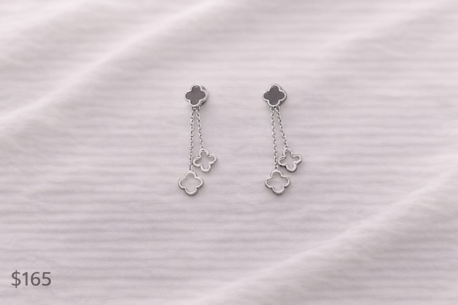 Arete Acero Plateado Dijes Colgantes Tipo Van Cleef