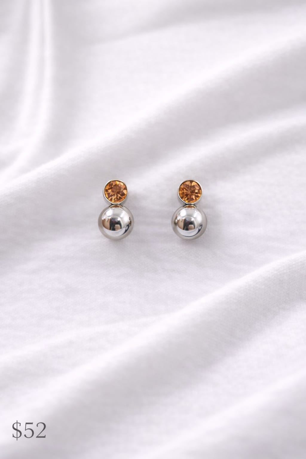 Aretes pegados Piedra Y Esfera