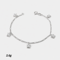 Pulsera plata dijes mariposa, tejido 3x1 - 19cm