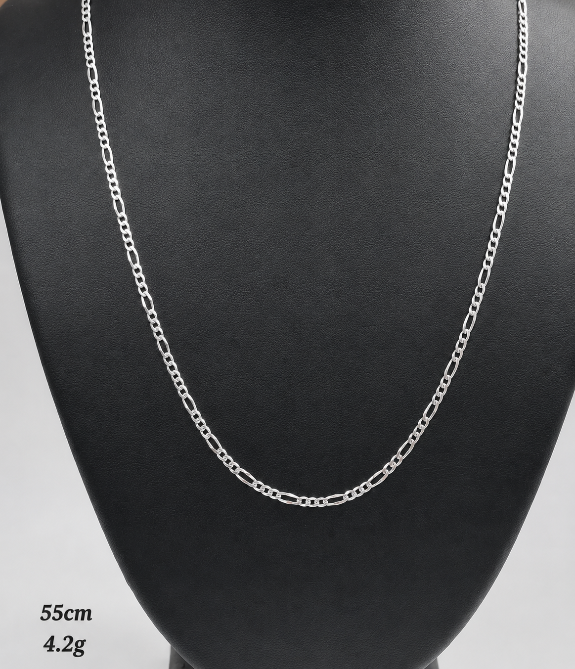 Cadena plata tejido 3x1 55cm
