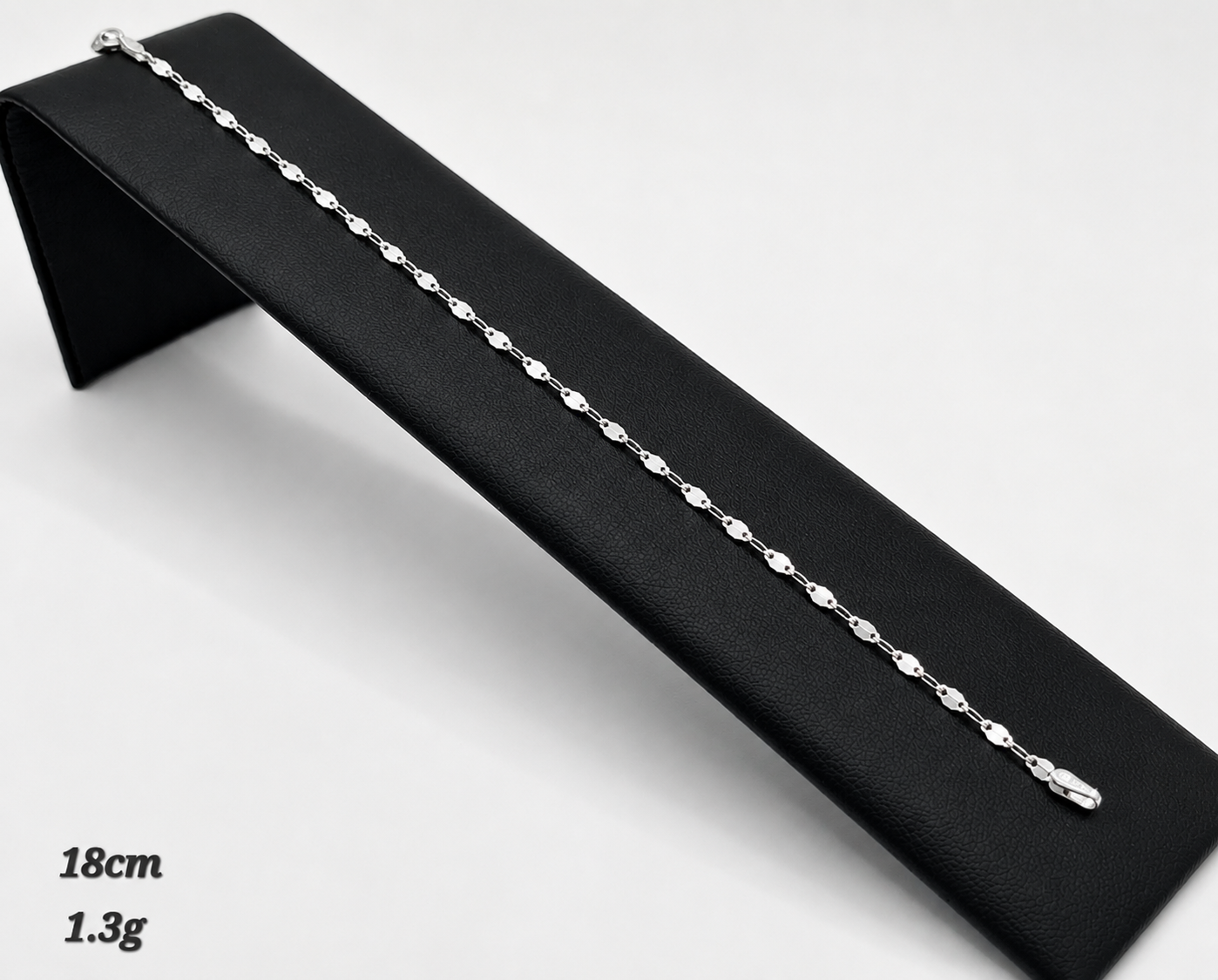 Pulsera de plata tejido espejos- 18cm