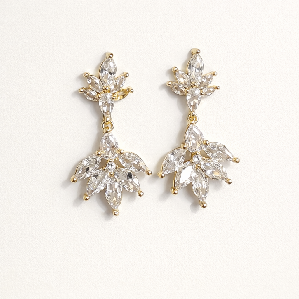 Arete Oro Laminado Doble Flor