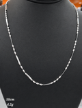 Cadena plata tejido torsal y liso 50cm