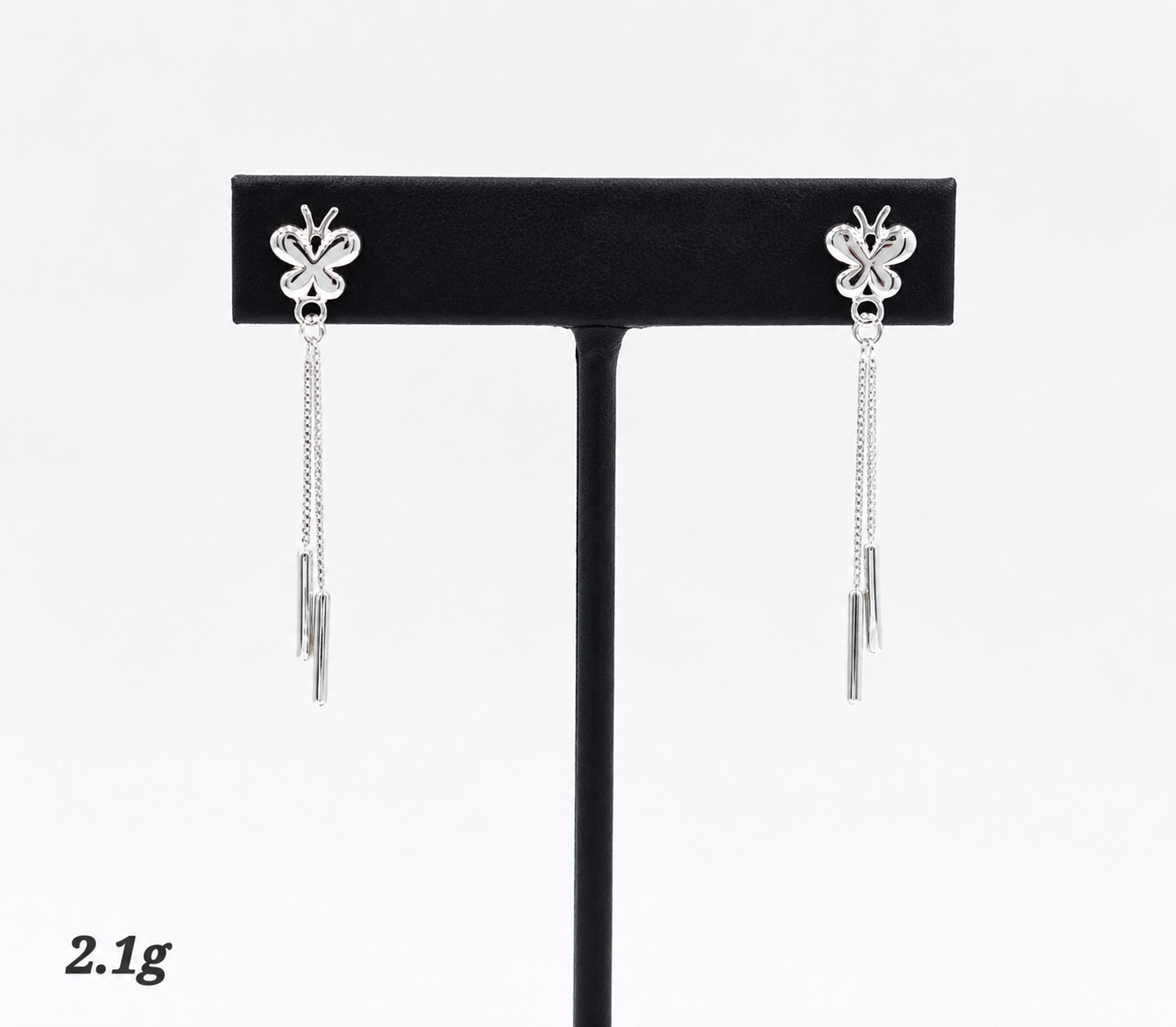Arete de Plata con Mariposas y Colgantes