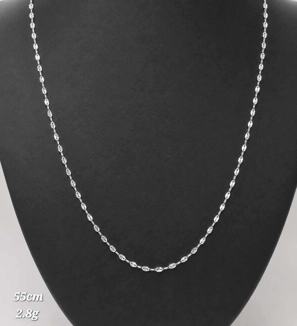 Cadena plata tejido espejos 55cm (copia)