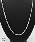 Cadena plata tejido tipo Figaro 60cm