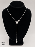 Rosario de Plata Dije Virgen 60cm