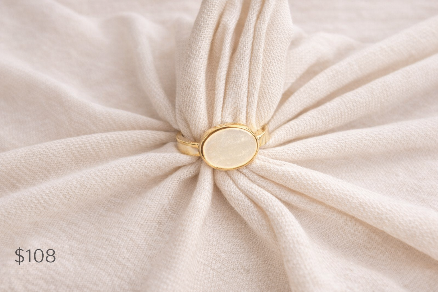 Anillo Oro Laminado con Madre Perla